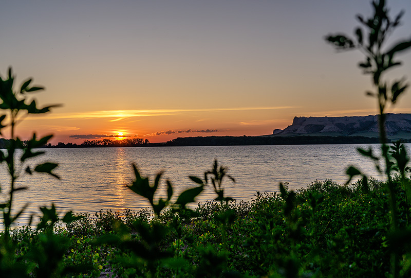 sunset over Hawk Springs resevoir