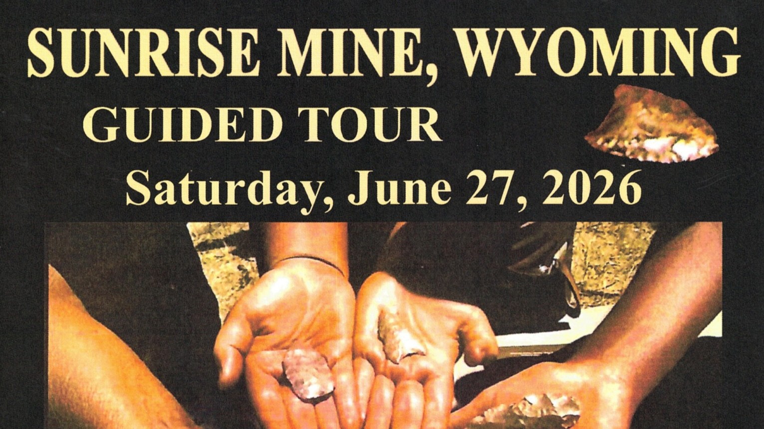 Visitors learn about the Powars II Paleoindian Red Ochre Mine during the Sunrise Mine Guided Tour in Sunrise, Wyoming.