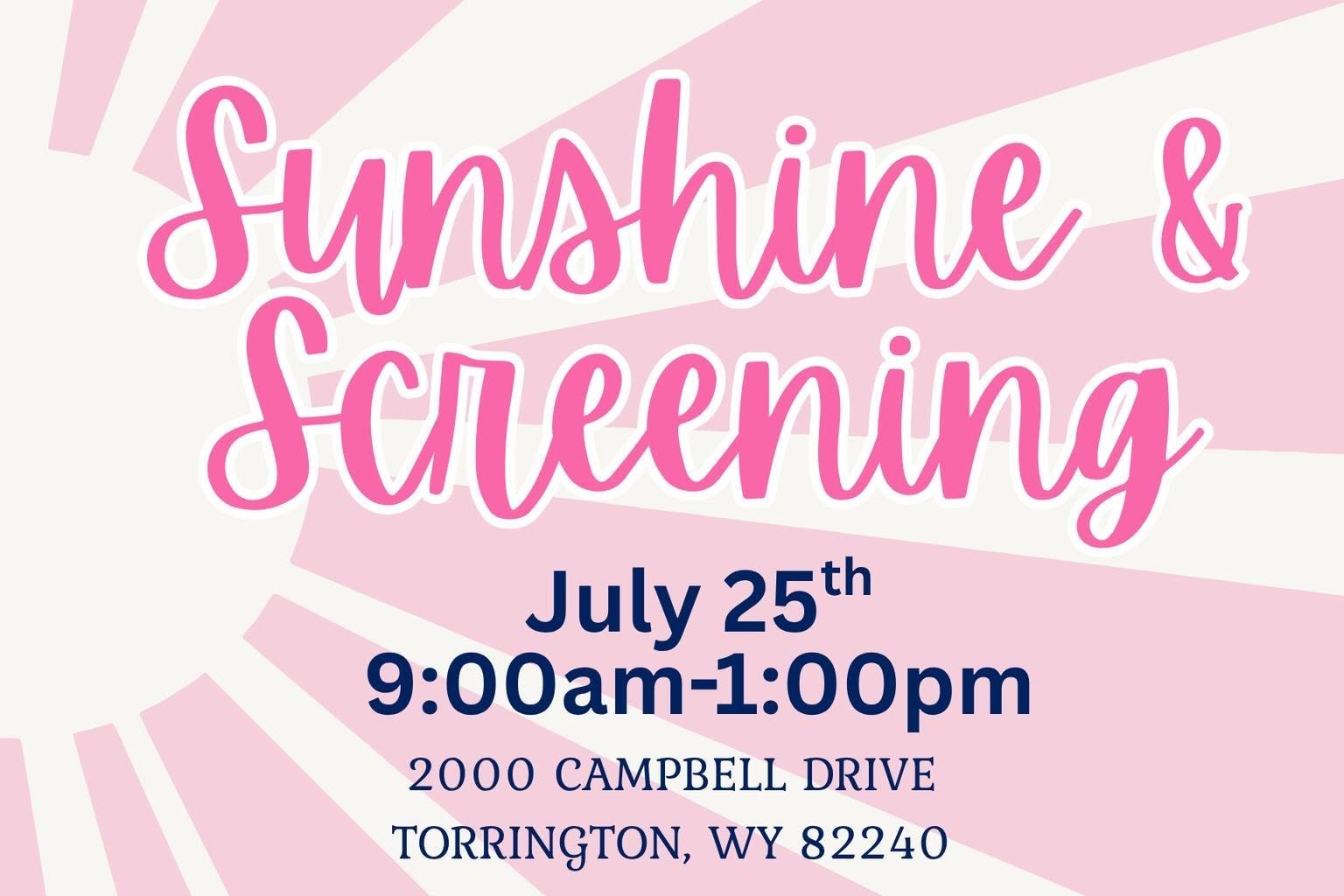 7.25 Banner Sunshine & Screening #2 Banner Health Torrington Community Hospital Sunshine & Screening mammogram event promoting breast cancer screenings in Torrington, Wyoming.