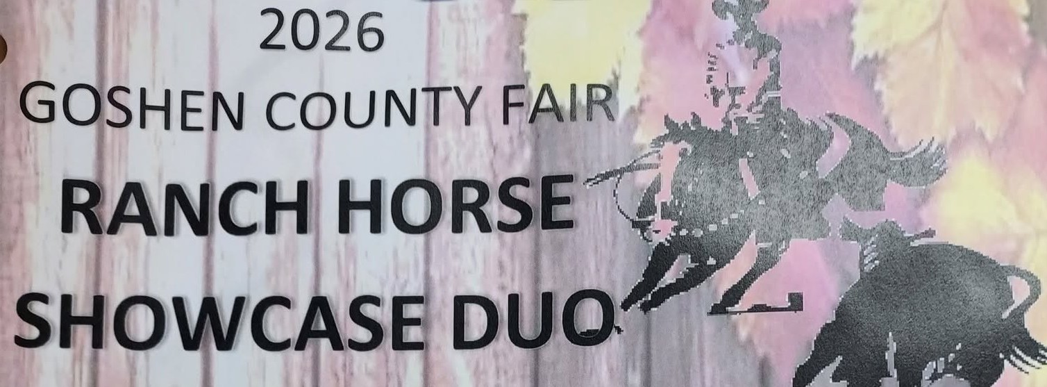 8.2 GC Fair Ranch Horse Showcase 169 2026 Goshen County Fair Ranch Horse Showcase Duo flyer for Sunday, August 2 at 10 AM at the Goshen County Pavilion in Torrington, Wyoming.