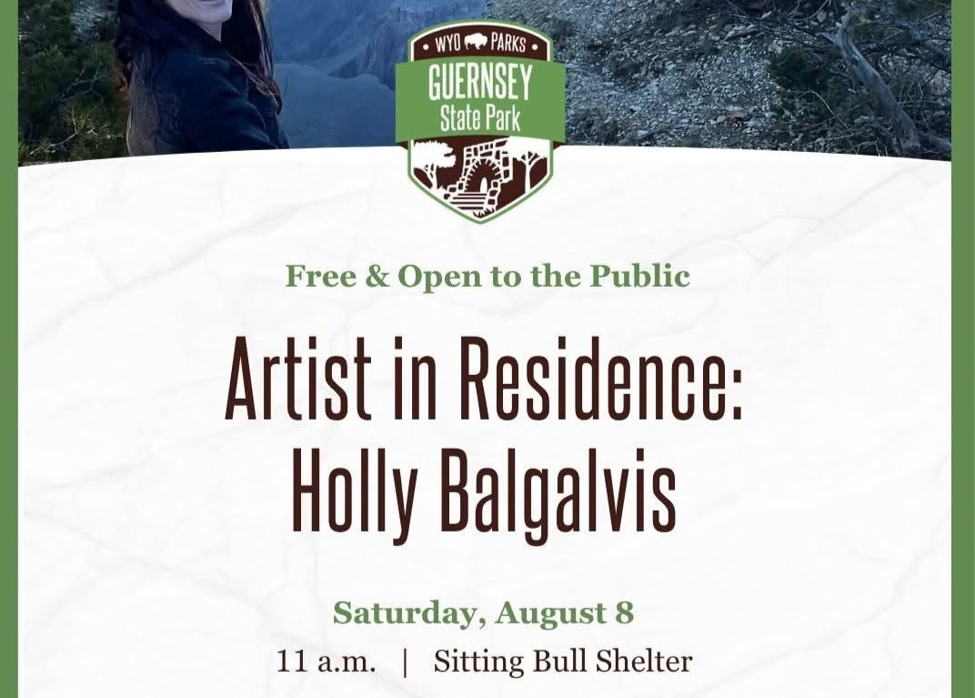 Artist in Residence Holly Balgalvis at Guernsey State Park on August 8, 2026. 11 AM